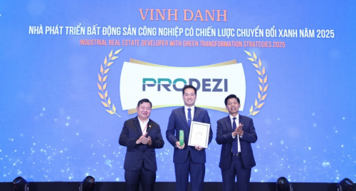 Prodezi nhận danh hiệu “Nhà phát triển bất động sản công nghiệp có chiến lược chuyển đổi xanh năm 2025”