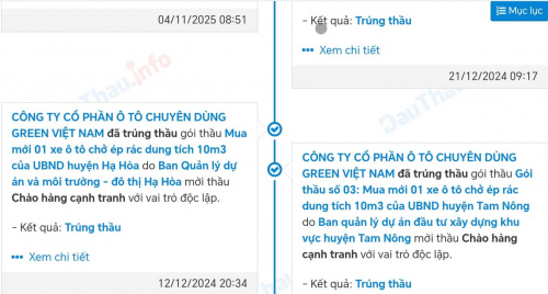 Trúng thầu, nhưng Công ty Ô tô chuyên dùng Green Việt Nam từ chối ký hợp đồng