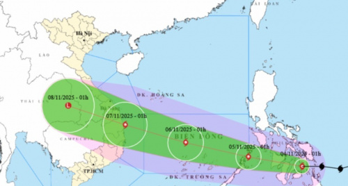 Bão Kalmaegi có cường độ rất mạnh, di chuyển nhanh, gây mưa dông lớn vùng Quảng Trị - Đắk Lắk