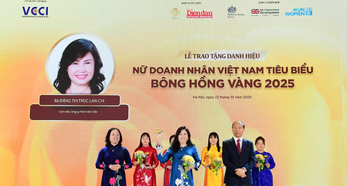 Doanh nhân Đặng Thị Trúc Lan Chi được trao tặng Danh hiệu “Bông Hồng Vàng 2025”