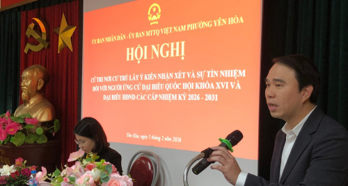 Cử tri phường Yên Hòa tín nhiệm cao ứng viên Phạm Tiến Đức - TGĐ Handico vào HĐND thành phố Hà Nội