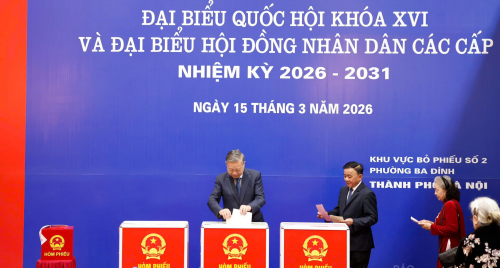 Lãnh đạo Đảng, Nhà nước cùng cử tri cả nước tham gia bầu cử đại biểu Quốc hội khóa XVI và đại biểu Hội đồng nhân dân các cấp nhiệm kỳ 2026-2031