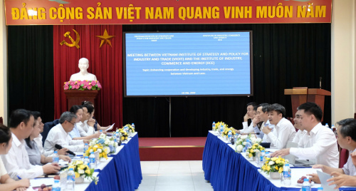 Viện Nghiên cứu Chiến lược, Chính sách Công Thương làm việc với Viện Công nghiệp, Thương mại và Năng lượng Lào
