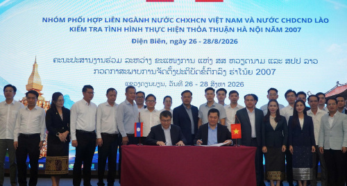 Nhóm phối hợp hai nước Việt Nam – Lào phối hợp kiểm tra tình hình thực hiện Thỏa thuận Hà Nội năm 2007