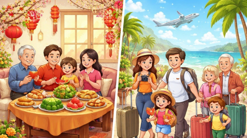Tết nên đi du lịch hay ở nhà sum vầy cùng gia đình?