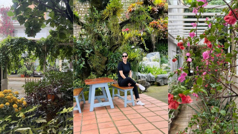 Biệt thự ngập tràn hoa lá, cỏ cây của người đẹp Thân Thuý Hà