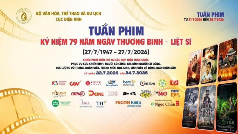 190 cụm rạp trên cả nước chiếu phim miễn phí dịp 27/7