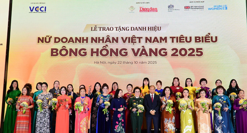 Vinh danh 13 nữ doanh nhân VACOD và HBA đạt giải Bông Hồng Vàng 2025