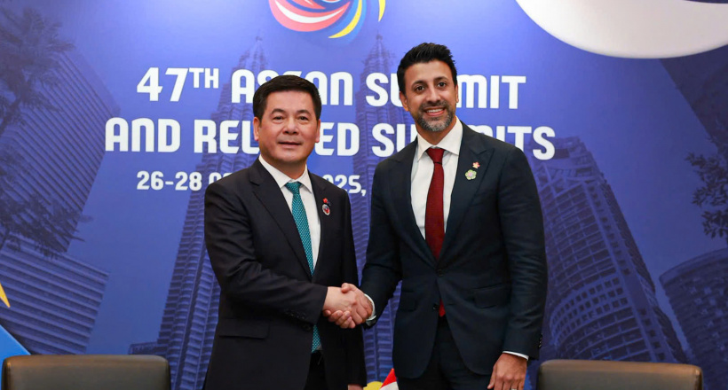 Bộ trưởng Nguyễn Hồng Diên tiếp xúc, làm việc song phương với Bộ trưởng Thương mại quốc tế Canada Maninder Sidhu bên lề Hội nghị cấp cao ASEAN lần thứ 47