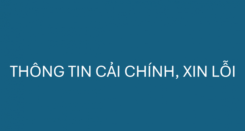 Thông tin cải chính, xin lỗi