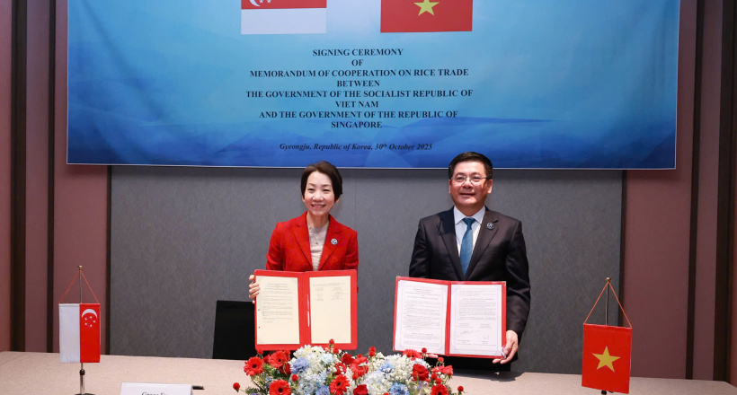 Singapore và Việt Nam ký bản ghi nhớ hợp tác thương mại gạo