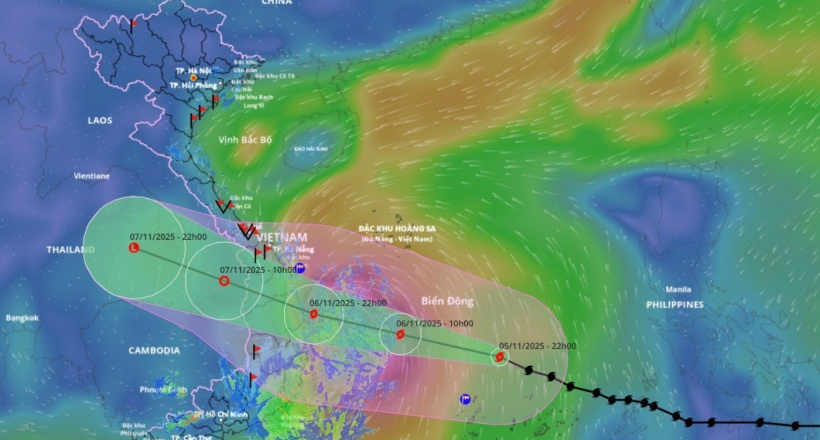 Bão Kalmaegi cách Quy Nhơn 290km, dự báo khu vực có mưa to gió mạnh nhất