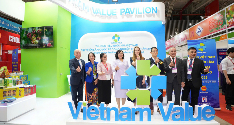 Khu gian hàng Thương hiệu quốc gia Việt Nam tại Triển lãm Quốc tế Công nghiệp Thực phẩm Việt Nam