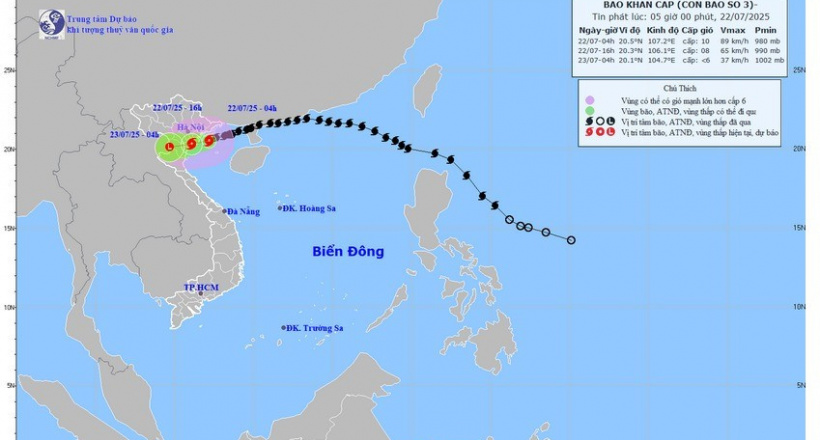 Bão số 3 giật cấp 13, áp sát Hải Phòng
