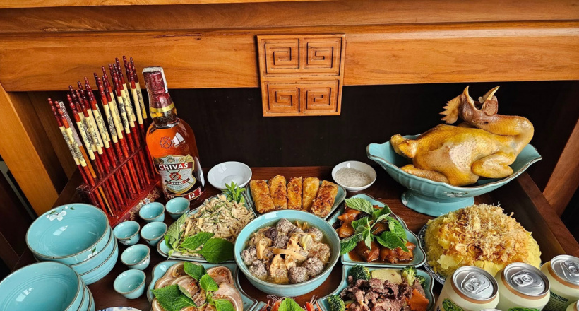 Những mâm cỗ cúng tiễn ông Công ông Táo về trời "đẹp như tranh" của hội chị em Yêu Bếp