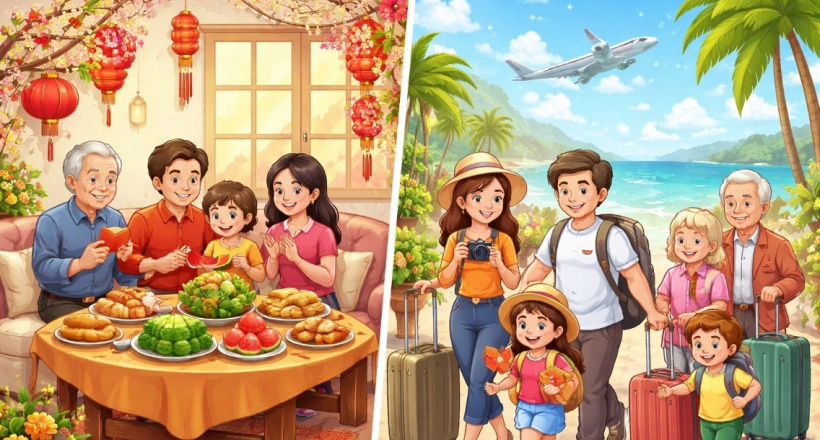 Tết nên đi du lịch hay ở nhà sum vầy cùng gia đình?