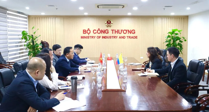 Thứ trưởng Nguyễn Hoàng Long tiếp và làm việc với đại sứ Colombia tại Việt Nam Camila Polo Flórez