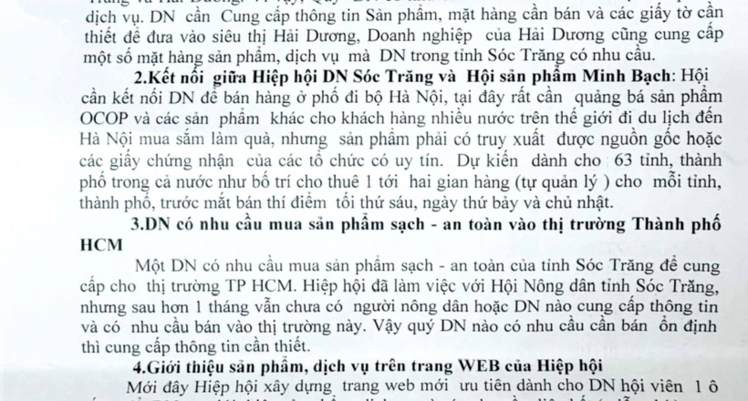 Thông báo: V/v Kết nối tiêu thụ sản phẩm liên vùng