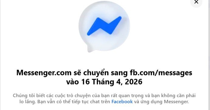 Trang web Messenger sẽ ngừng hoạt động từ ngày 16/4