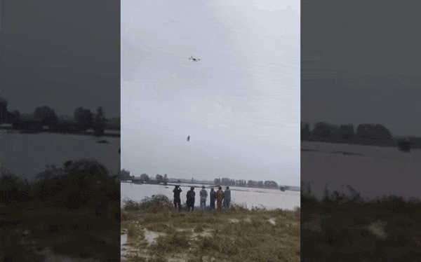 Máy bay không người lái giải cứu người bị mắc kẹt do lật thuyền ở Đắk Lắk