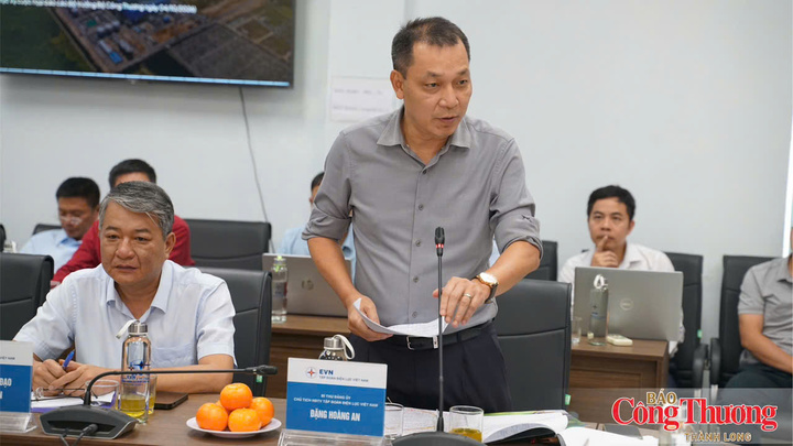 Ông Đặng Hoàng An, Chủ tịch Hội đồng thành viên Tập đoàn Điện lực Việt Nam phát biểu tại buổi làm việc.